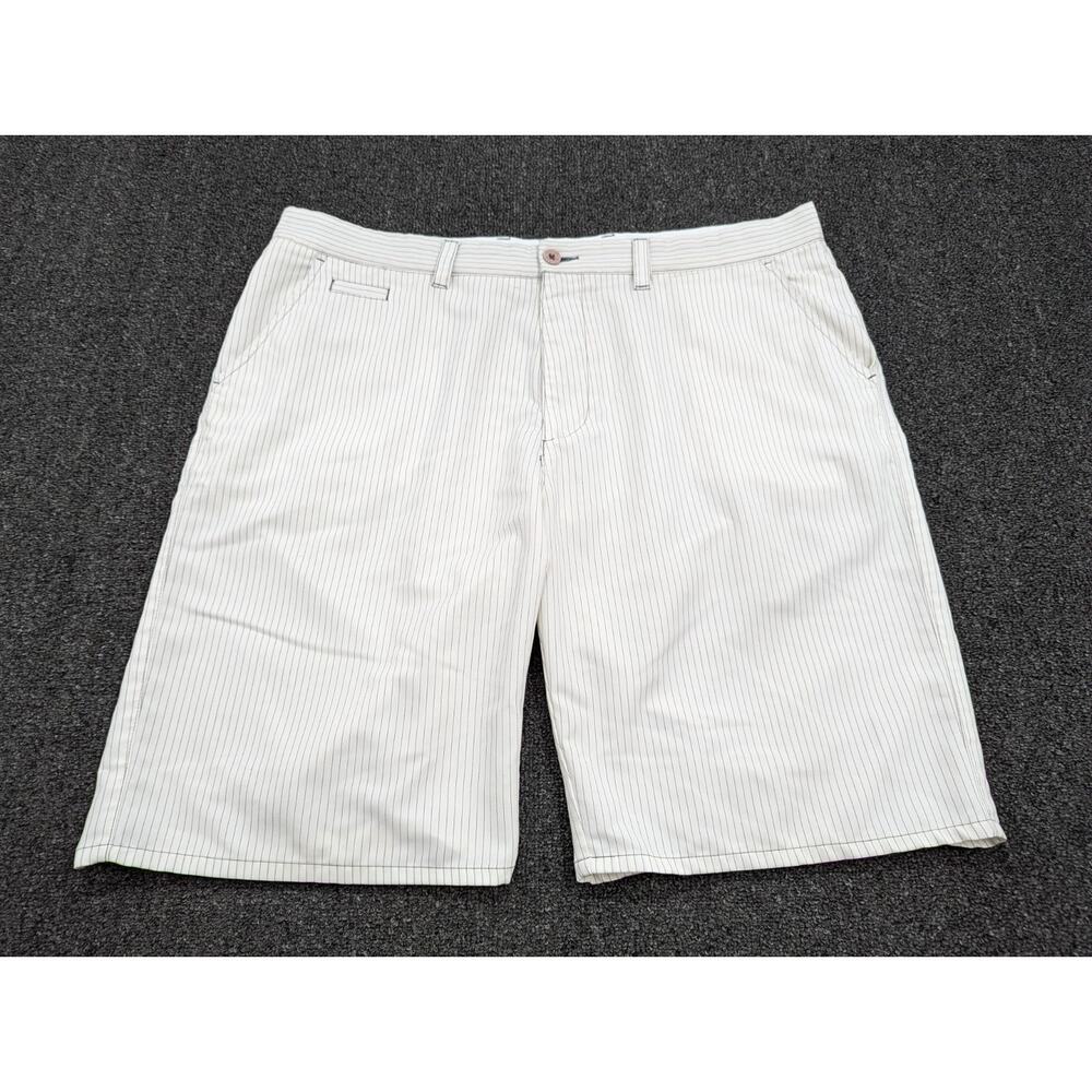 Travis Mathew Little Marsh Golf Performance Chino Shorts White Striped Size 40